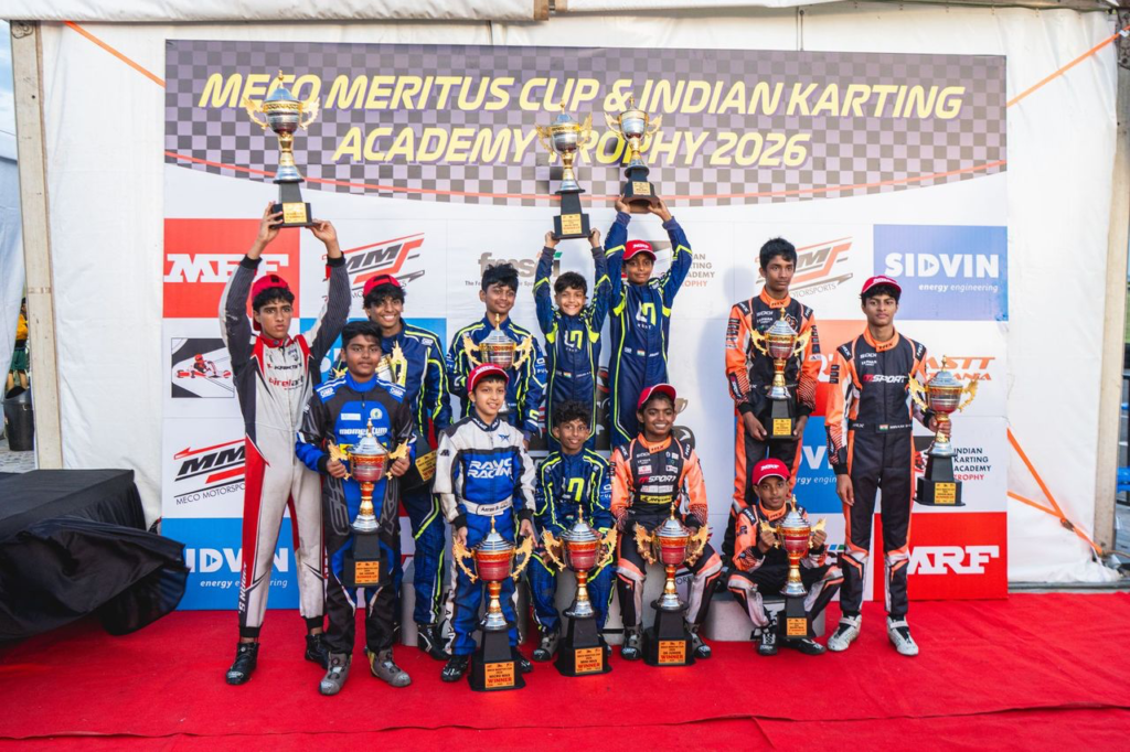 he 2026 MECO Meritus Cup & Indian Karting Academy Trophy continues to showcase the incredible depth of young motorsport talent in India, with championship battles intensifying across every category as the season progresses.
From record-breaking performances to fiercely contested title fights, the championship has produced a series of memorable moments that highlight why karting remains the foundation of motorsport development. With multiple rounds completed, drivers and teams are beginning to separate themselves from the competition, but with valuable points still on offer, the fight for championship honours remains wide open.