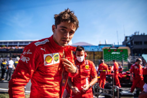 Charles Leclerc’s Ferrari steering wheel software layout during the 2026 Formula 1 season
